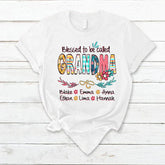 Lofaris Blessed Called Grandma Kids Art Flower T - Shirt